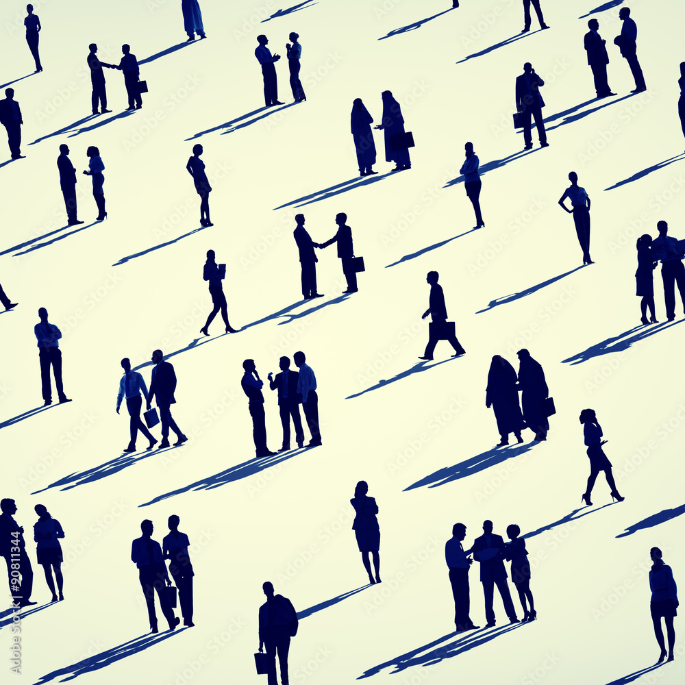 Fototapeta premium Business People Walking Commuter Rush Hour Concept