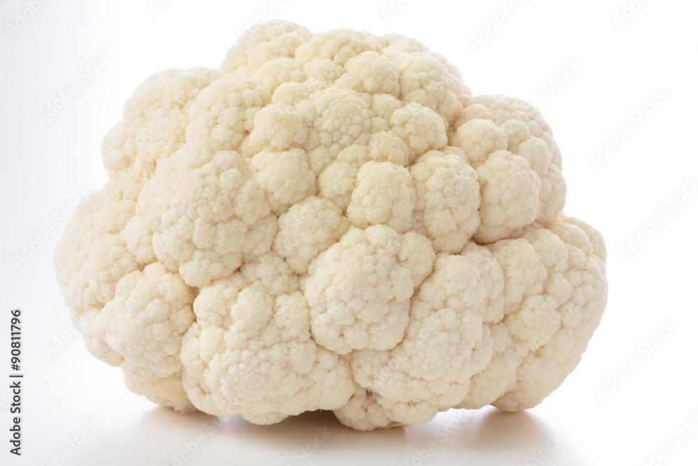 Closeup of cauliflower isolated on bright background. Closeup of cauliflower isolated on bright background.
