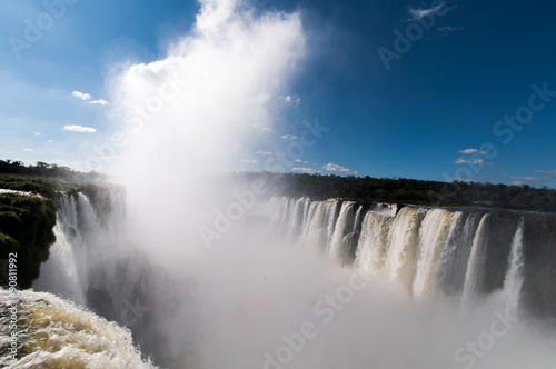 Scenic view of Iguazu waterfalls in Argentina