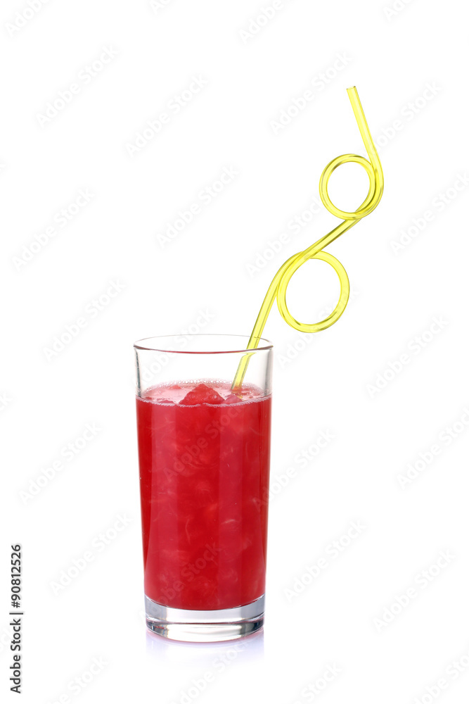sliced watermelon and juice on a white background sliced watermelon and juice on a white background
