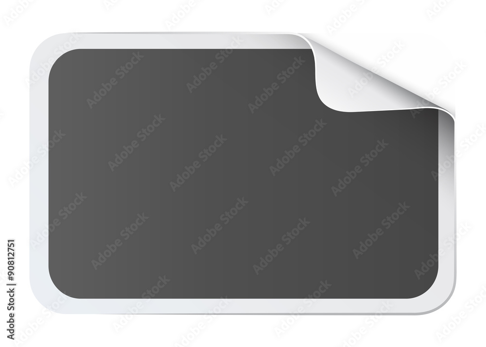 Gray square sticker on white Gray square sticker on white