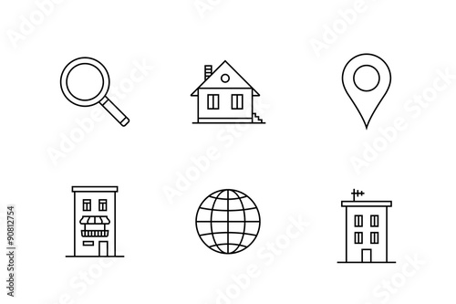 Accommodation booking icon set