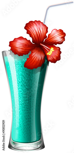 Glass of blue smoothie mocktail