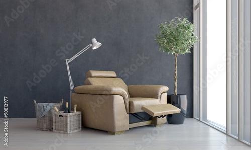 Comfortable recliner chair with view window