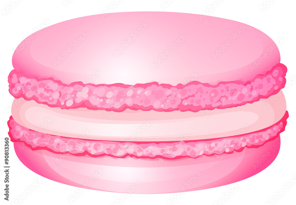 Pink macaron with cream inside Pink macaron with cream inside