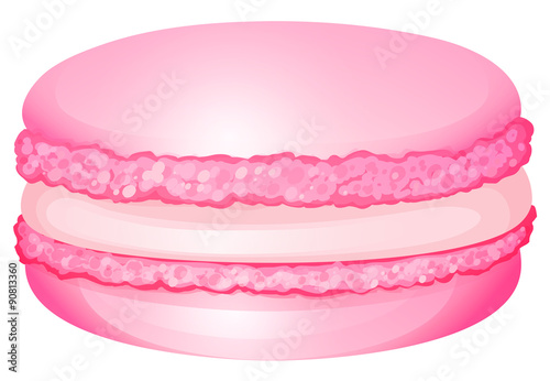 Pink macaron with cream inside