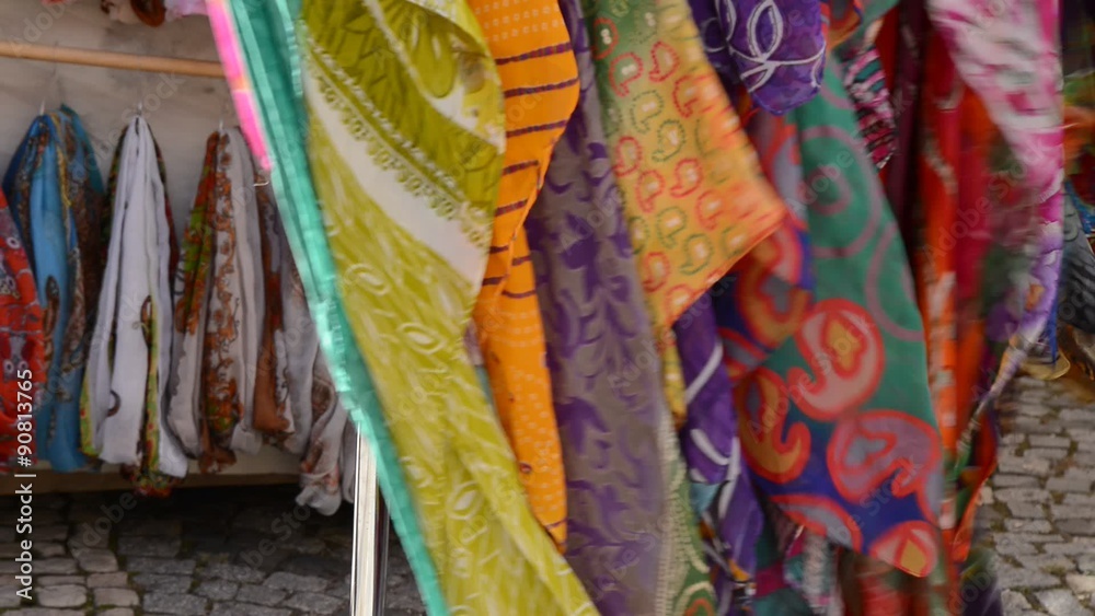 Colorful scarves streaming in the wind Colorful scarves streaming in the wind
