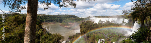 Scenic view of Iguazu waterfalls in Argentina