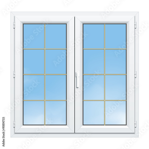 Fenêtre PVC 2 vantaux avec croisillons laiton