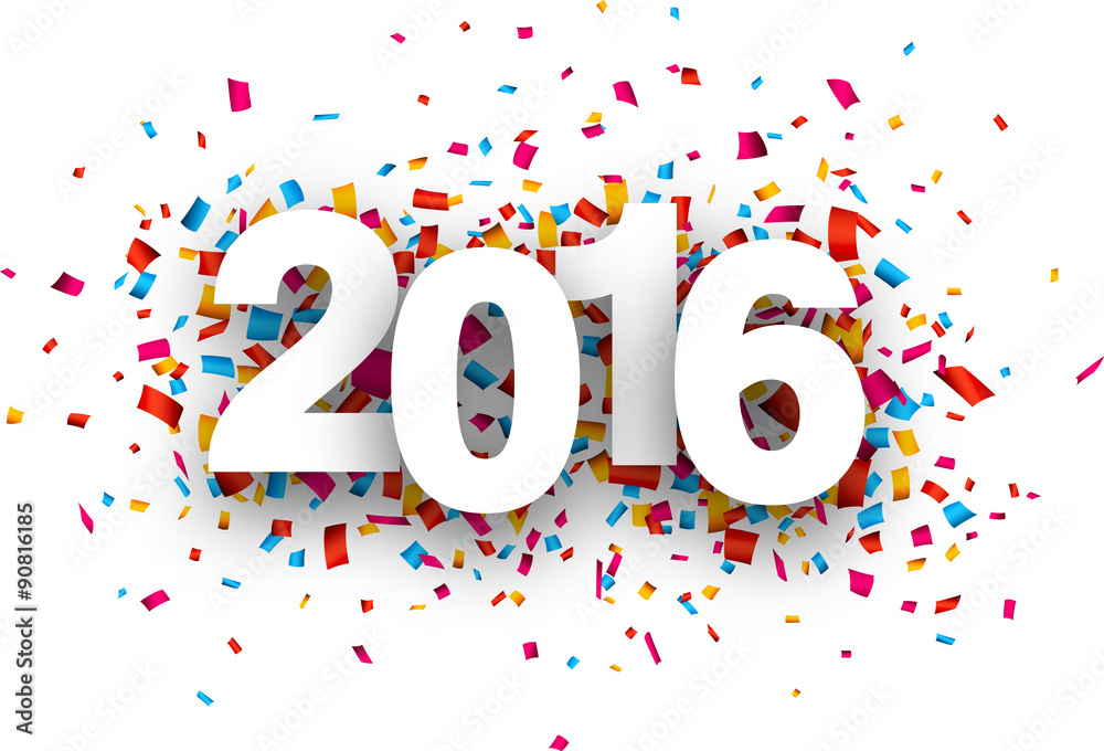 2016 paper confetti sign. 2016 paper confetti sign.