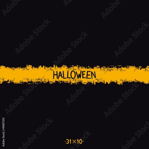 Halloween background with grunge ribbon and lettering. Vector eps 8