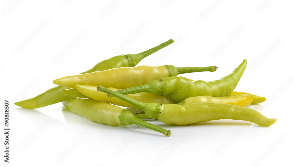 Green peppers isolated on white background Green peppers isolated on white background