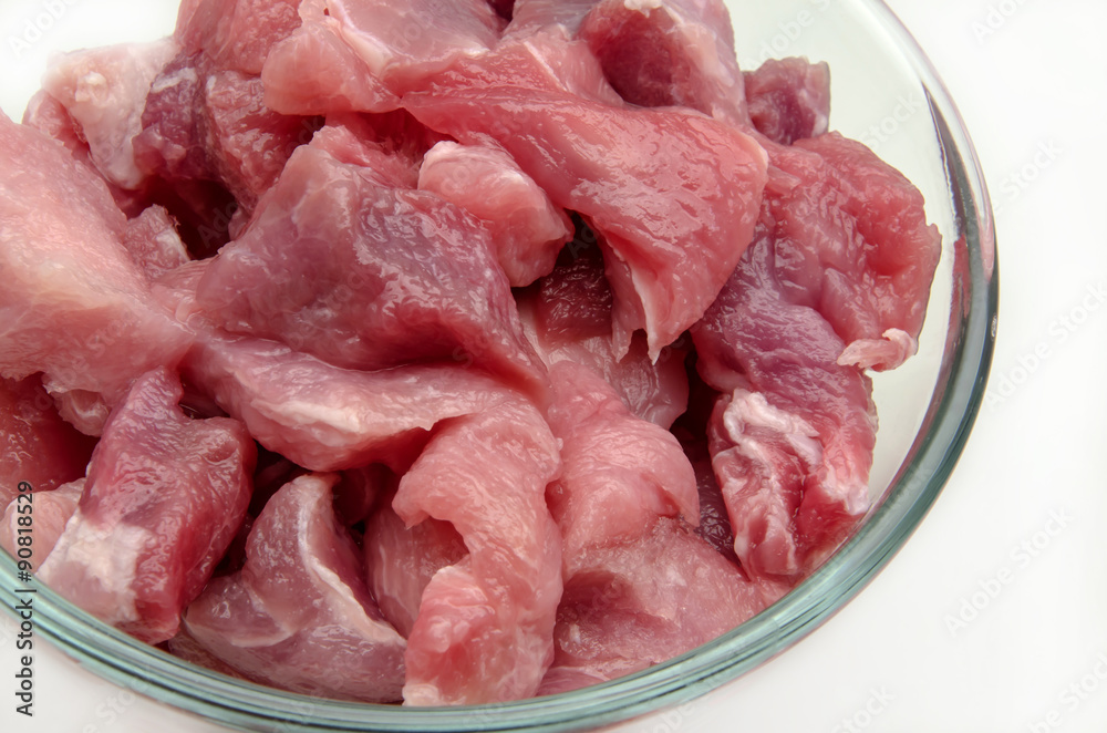 Sliced raw pork meat Sliced raw pork meat