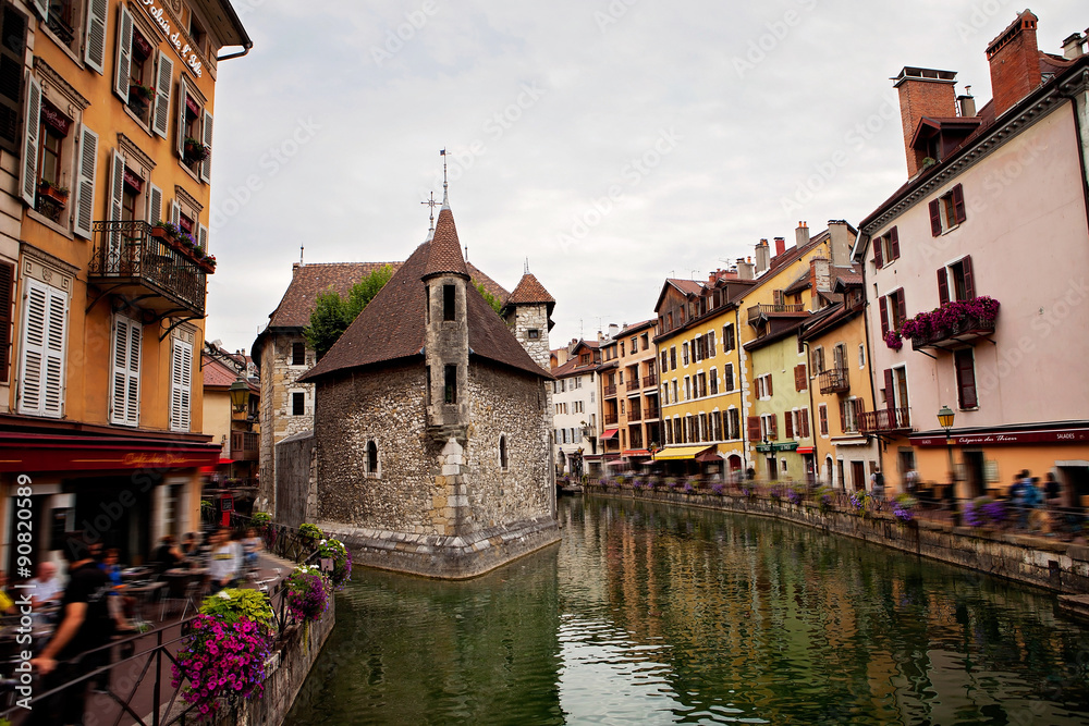 Palais de l'isle, beautiful town square. Annecy is known to be c