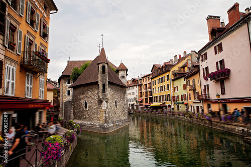 Palais de l'isle, beautiful town square. Annecy is known to be c #90820589