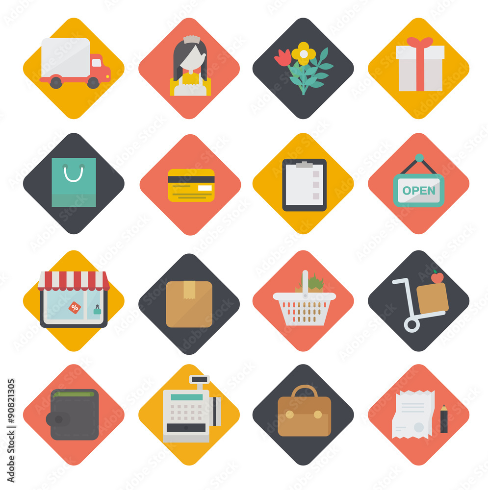 Big set of shopping icons. Vector.
