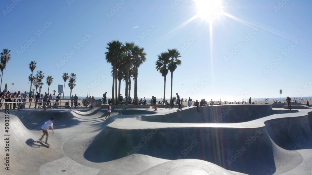 Venice Beach Skate Park Establishing Shot