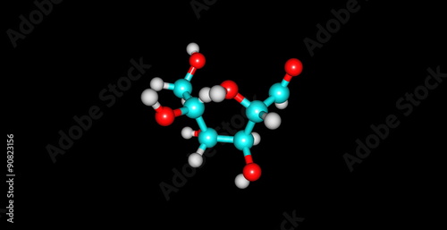Mannose molecular structure isolated on black