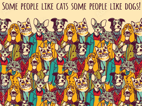People like cats and dogs with sign color