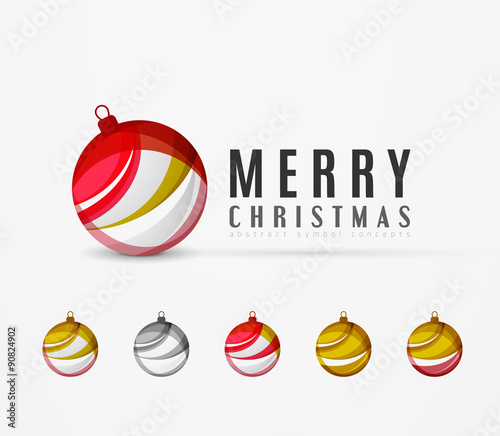 Set of abstract Christmas ball icons, business logo concepts