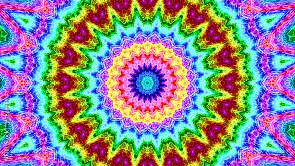 4K Colorful looping kaleidoscope sequence. 4K UHD 4096 x 2304 ultra high definition abstract motion graphics background
