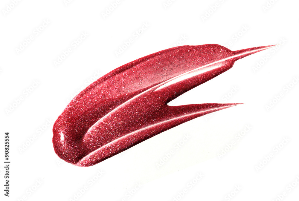 Red lip gloss isolated on white Red lip gloss isolated on white
