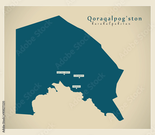 Modern Map - Karakalpakstan UZ photo