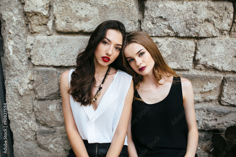 Two young beautiful girls