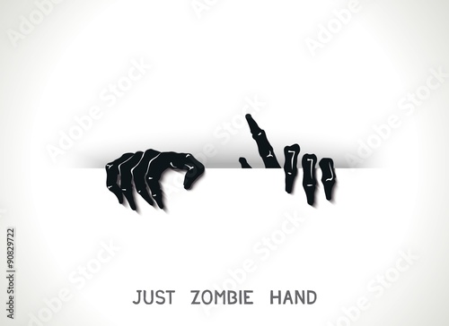 Just web and printing template with 3D zombie hands from the slit. Vector eps 10