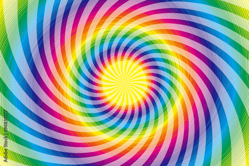 Background Wallpaper Vector Illustration Design Free Free Size Charge Free Colorful Color Rainbow Show Business Entertainment Party Image 背景素材壁紙 ラテン系 サイケデリック 虹色 レインボーカラー 七色 カラフル 旋風 渦巻き 螺旋状 Stock Vector