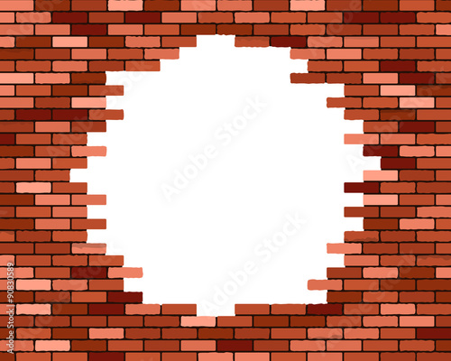 Broken brick wall 