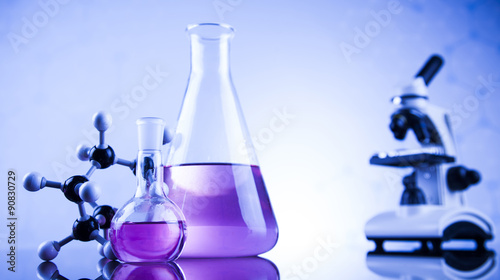 Science concept, Chemical laboratory glassware