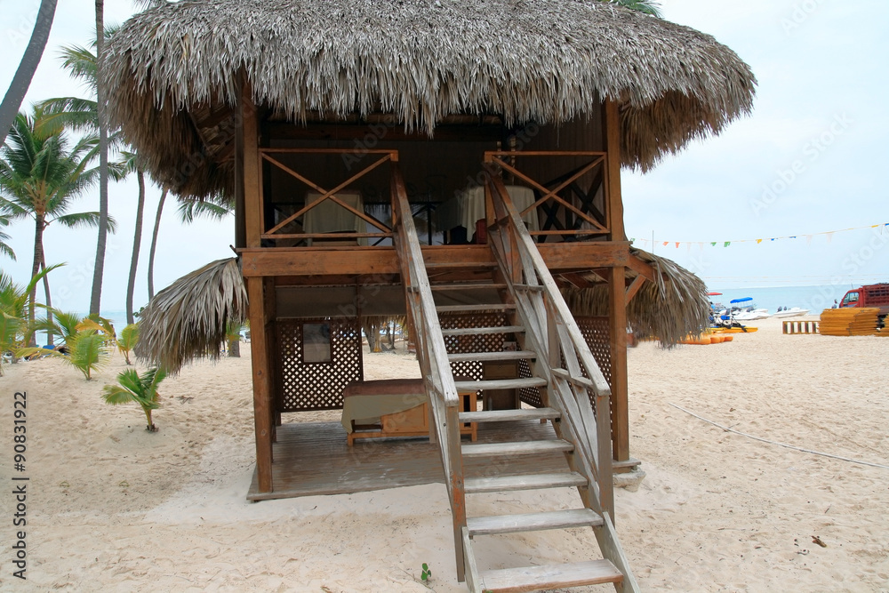Fototapeta premium Relax house for massage. Beach spa. Dominican Republic