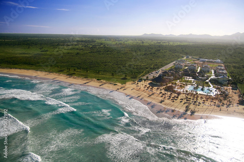 Caribbean resort from helicopter view, Dominican Republic 