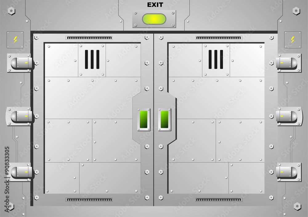 Sliding gateway 1. Steel door lock. Sliding gateway 1. Steel door lock.