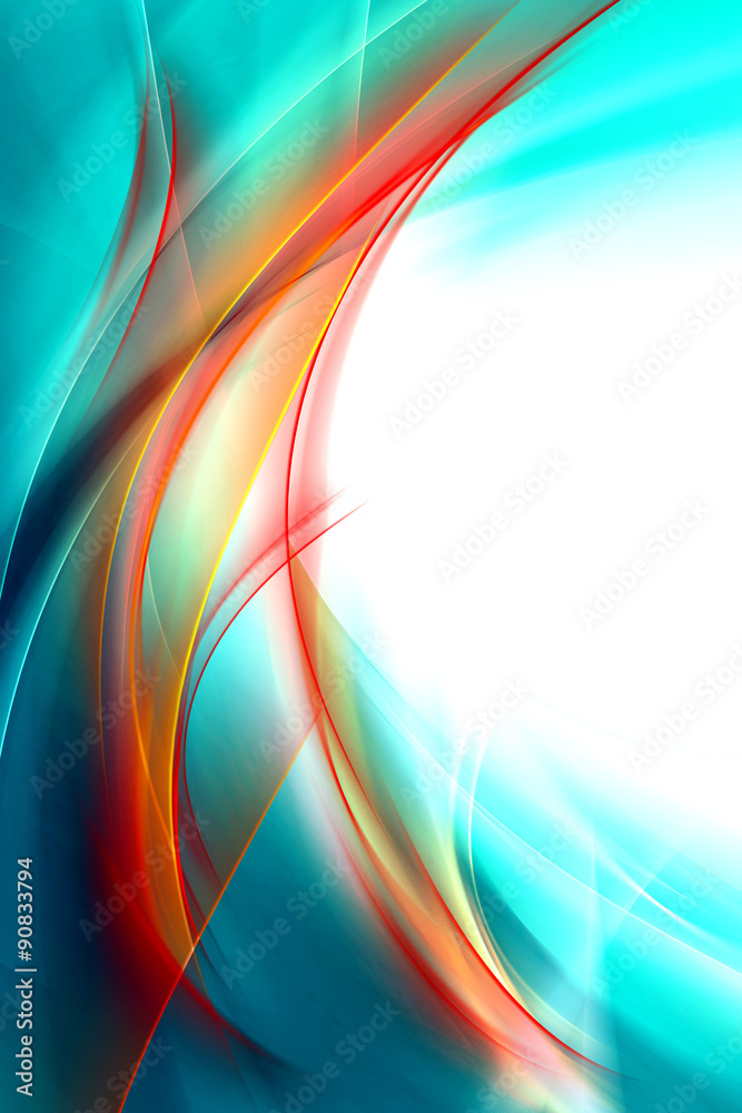 Naklejka premium Beautiful Abstract Waves Art Background