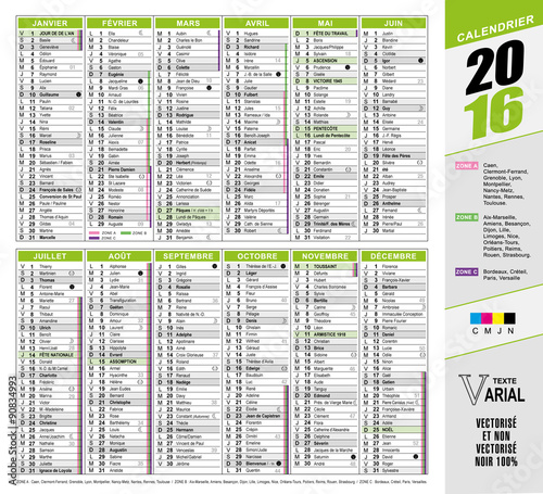 CALENDRIER 2016