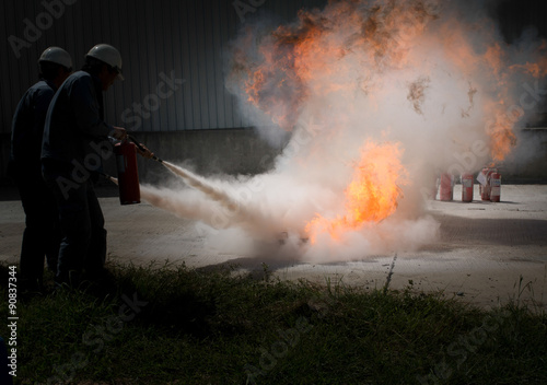 fire fighting by dry chemical