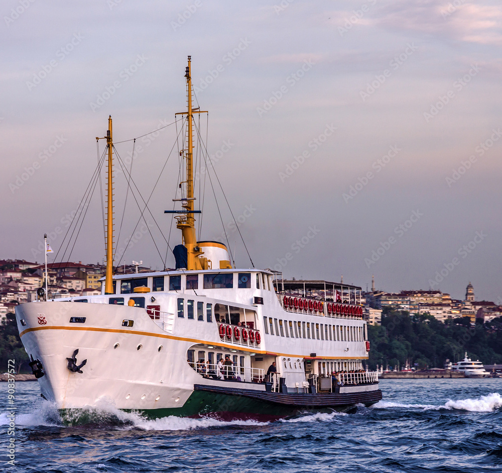 Passenger vessel in Bosporus, Turkey