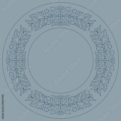 Elegance round lace ornament, inlay ornament. Vector file
