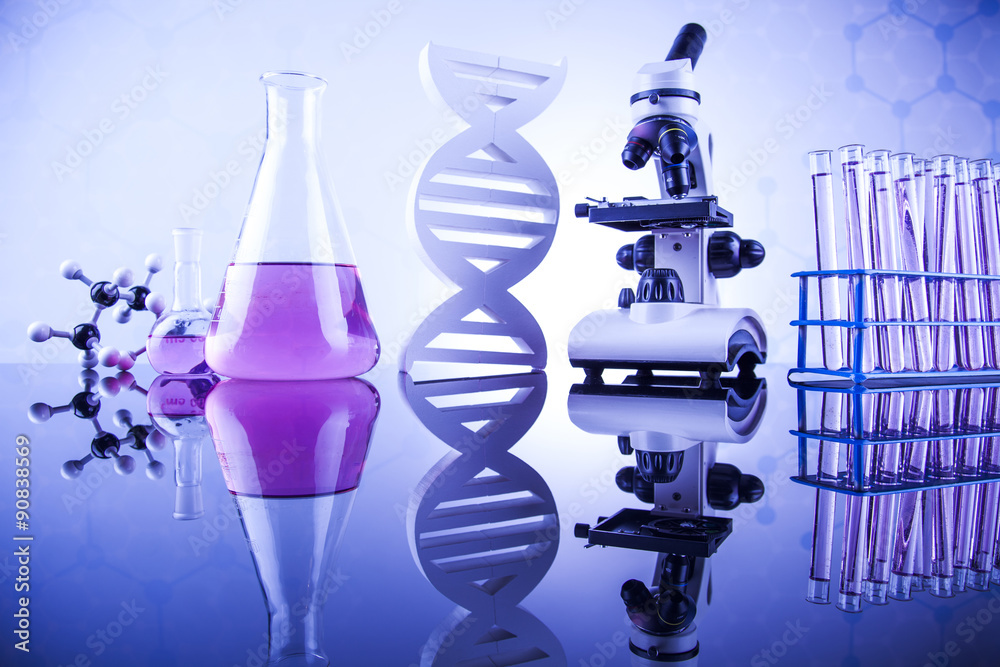 Microscope in medical laboratory, Research and experiment Microscope in medical laboratory, Research and experiment