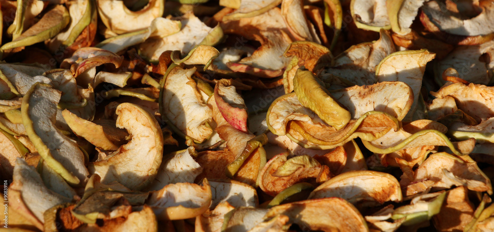 sliced dried apples, big heap sliced dried apples, big heap