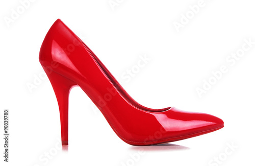 Red high heel isolated on white. With clipping path. 