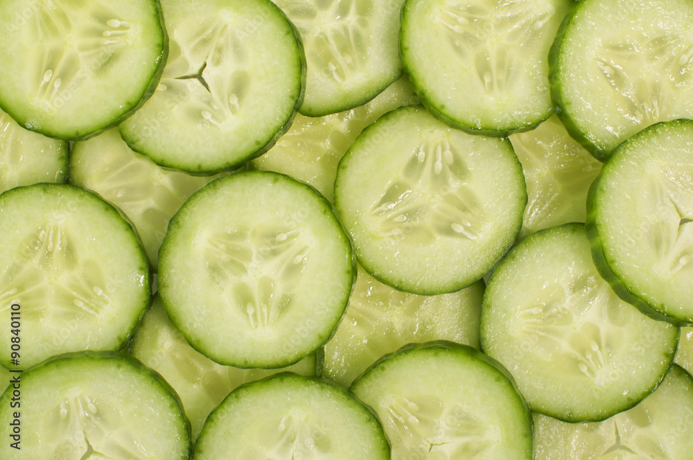Fototapeta premium Fresh cucumber slices