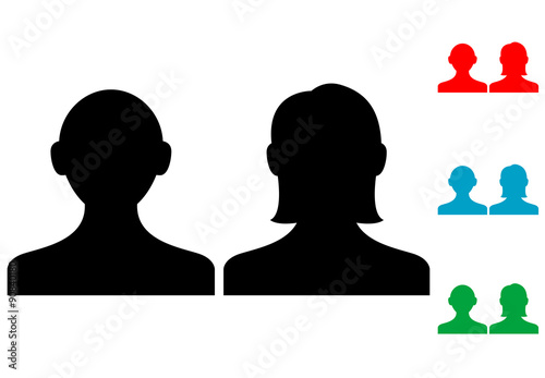 Pictograma hombre y mujer varios colores