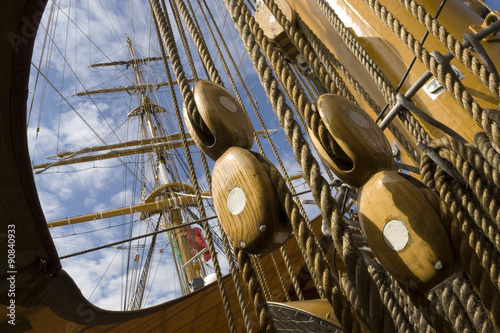 Cuadro en lienzo MASTILES Y CUERDAS DE BARCO VELERO