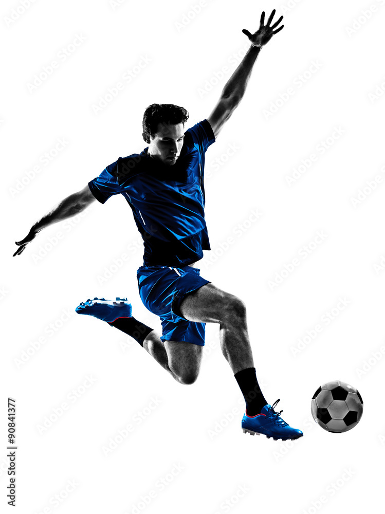 Naklejka premium italian soccer player man silhouette 