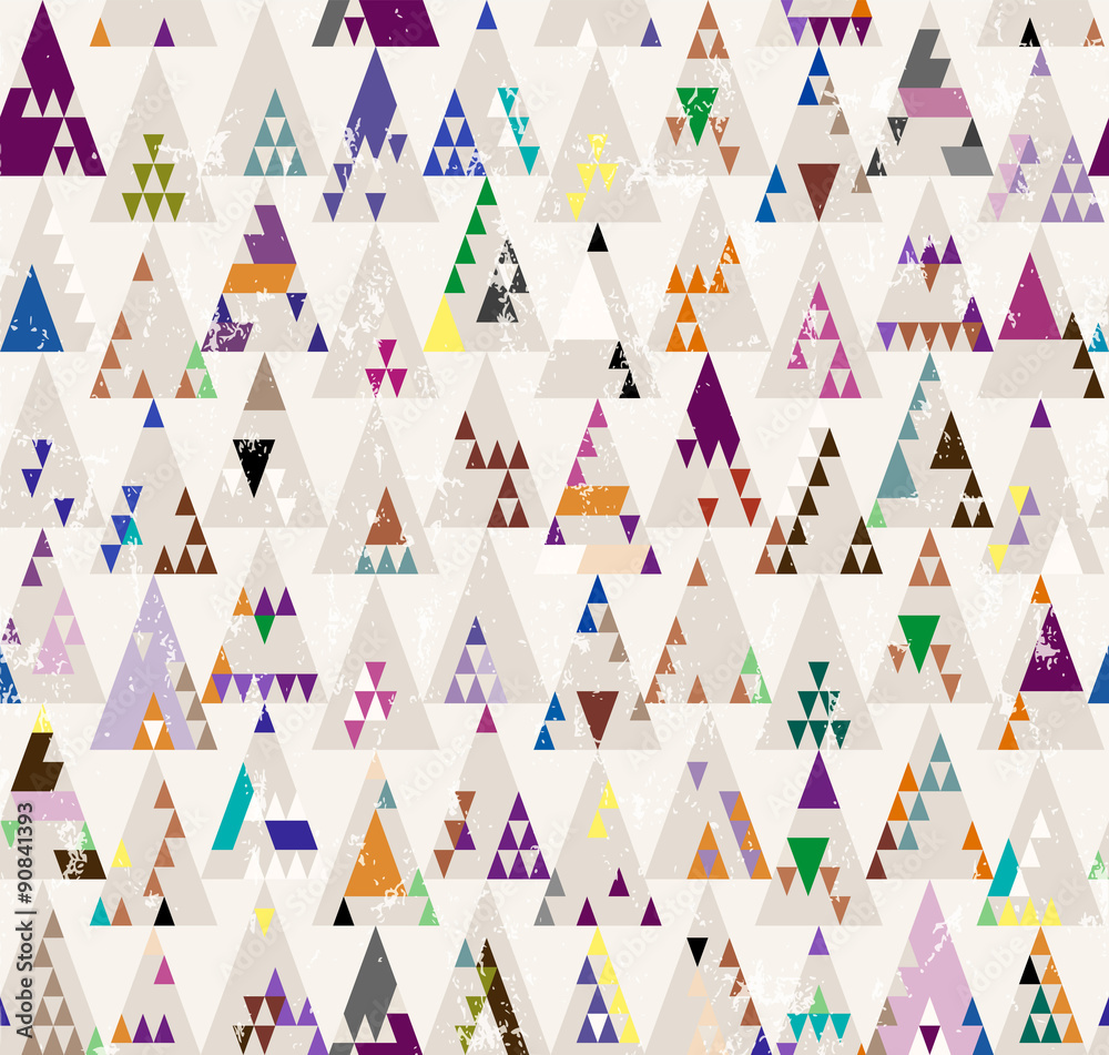 seamless background pattern, with triangles, paint strokes