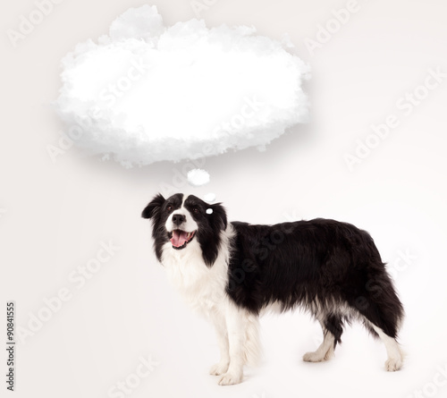 Cute dog with empty cloud bubble
