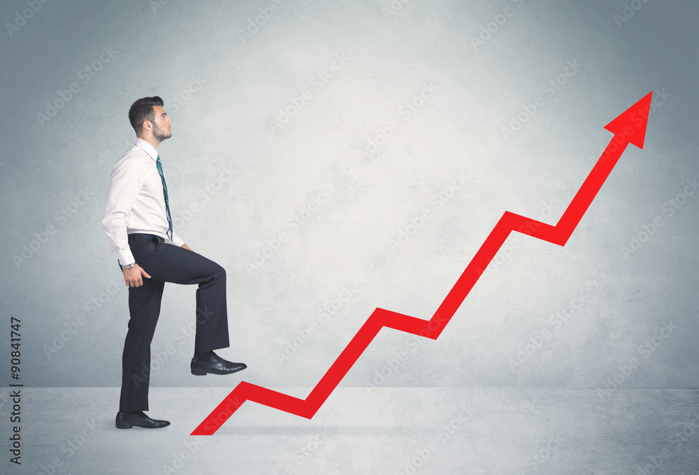 Climbing on red graph arrow Climbing on red graph arrow